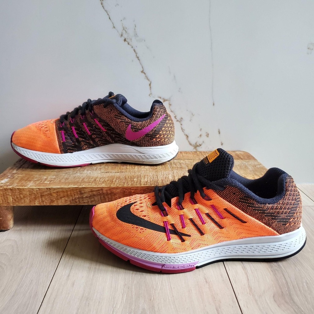 Nike Sneakers Womens 8.5 Orange  Zoom Elite 8 Mesh Running Shoes 748589-805‎
